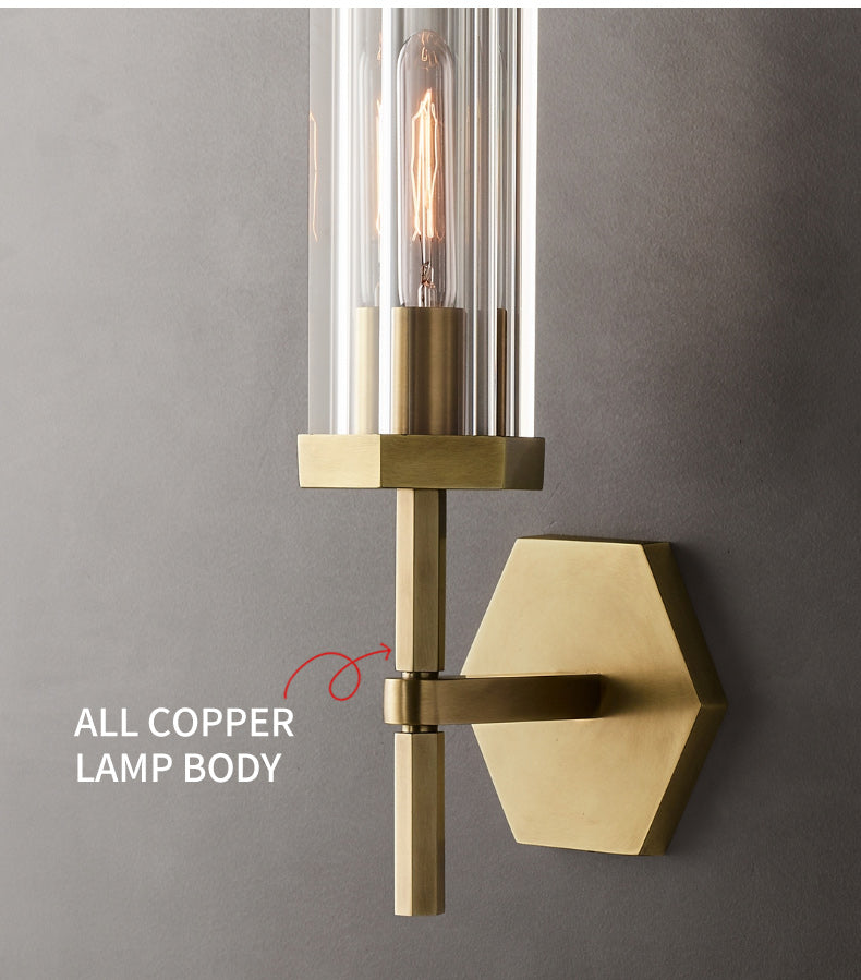 AstraLux Crystal LED Wall Sconce With Clear Glass Shades - OpalDwell