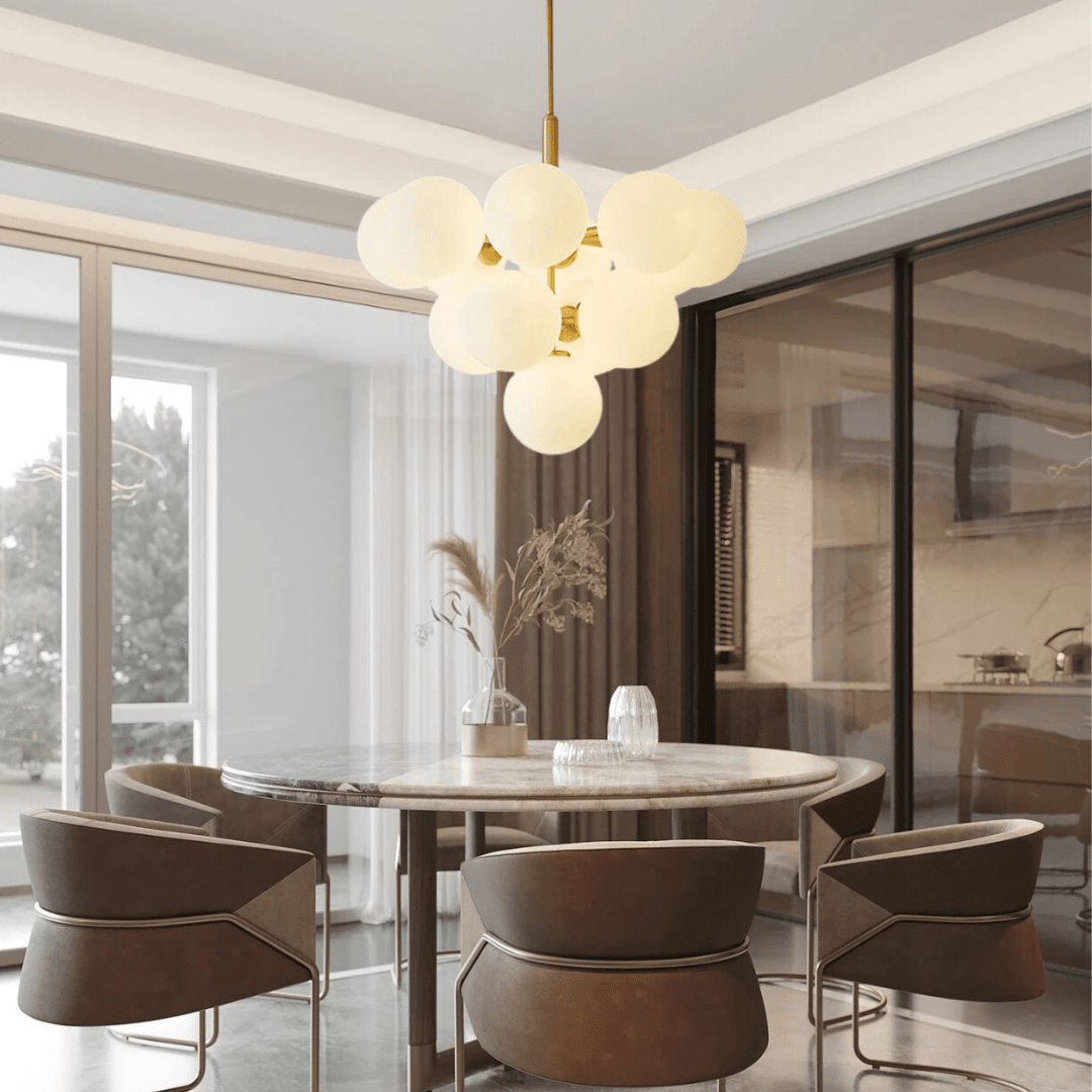 Novara Five-Head Iron LED Pendant Light For Modern Interiors OpalDwell
