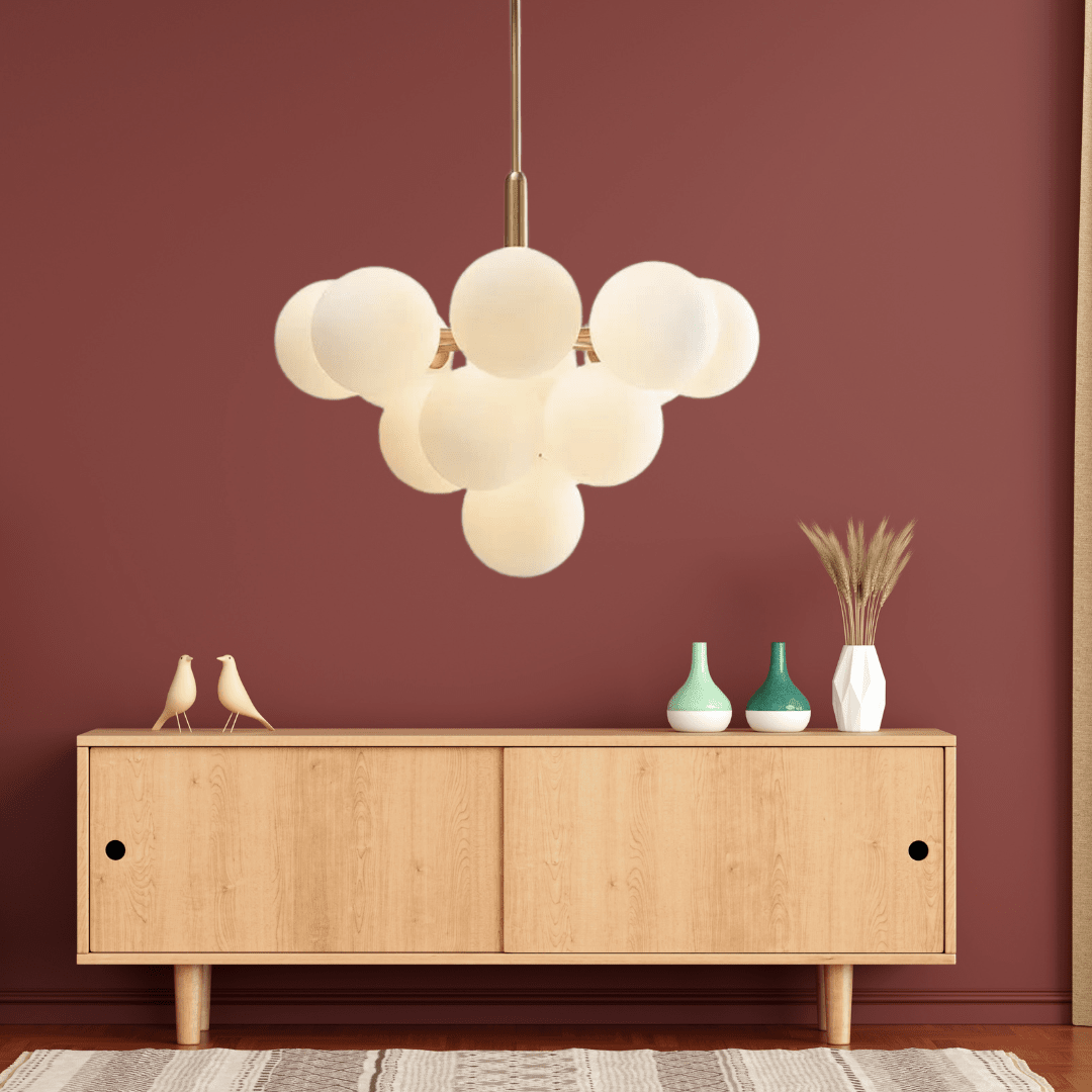 Novara Five-Head Iron LED Pendant Light For Modern Interiors OpalDwell
