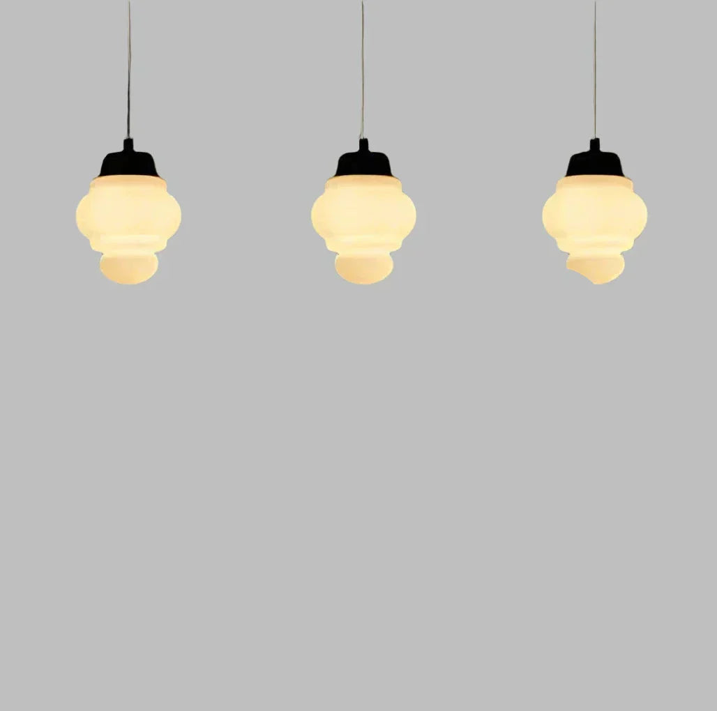 AstraLume Geometric Pendant Light in Frosted Glass - OpalDwell