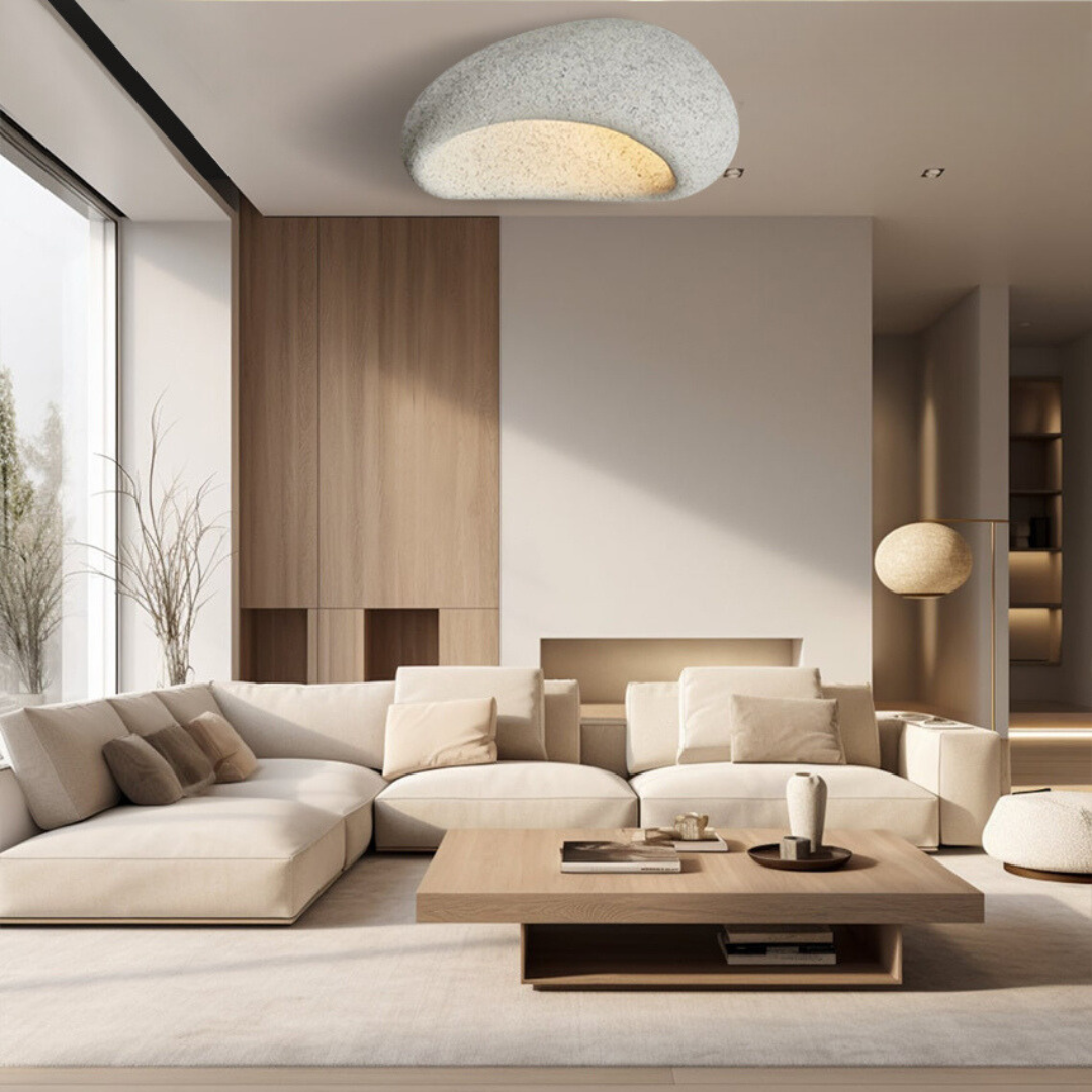 Kairoa Ceiling Light Japanese Inspired Wabi Sabi Glow With Ambient Light OpalDwell