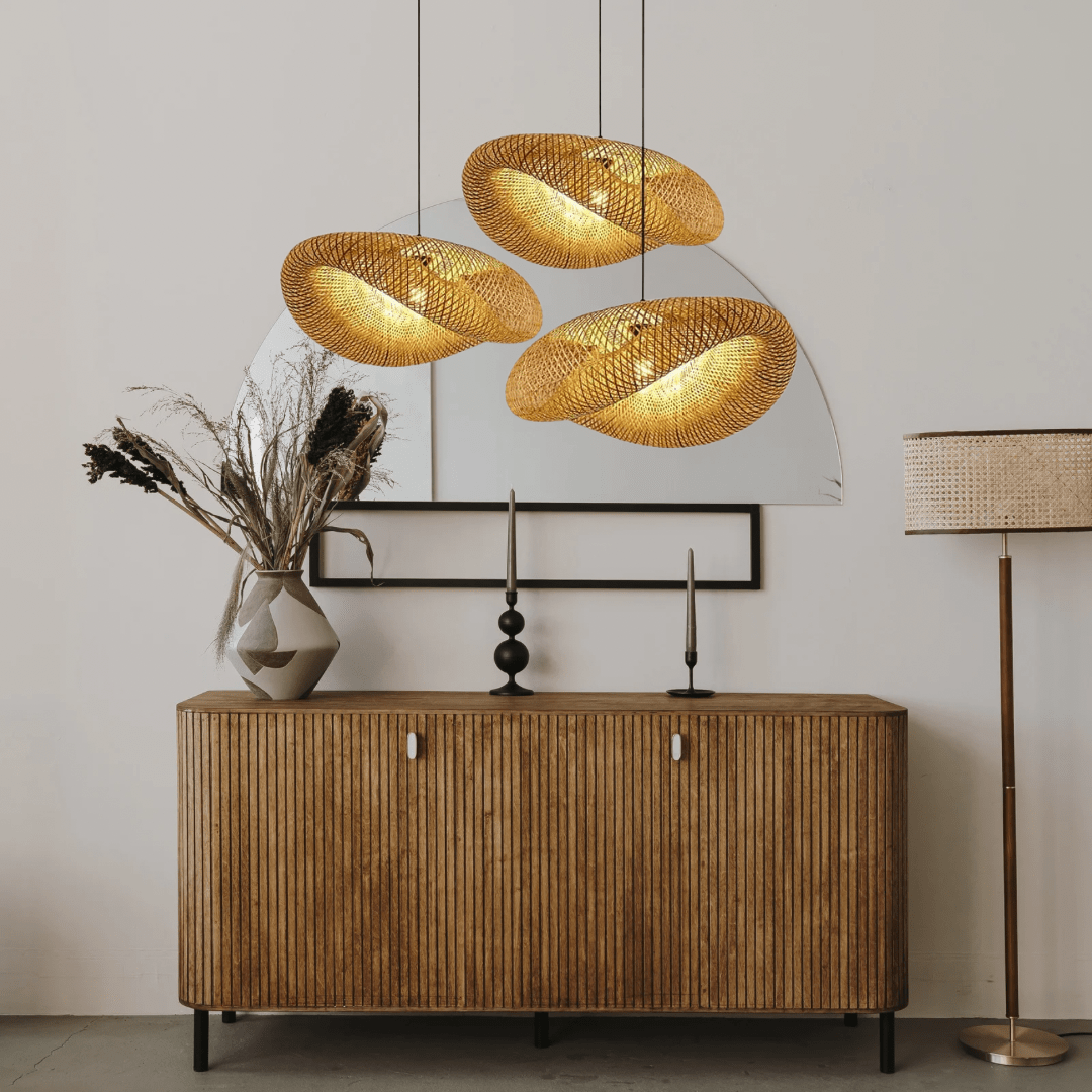 KoruBend Bamboo Pendant Light | Modern Rustic Kitchen - OpalDwell
