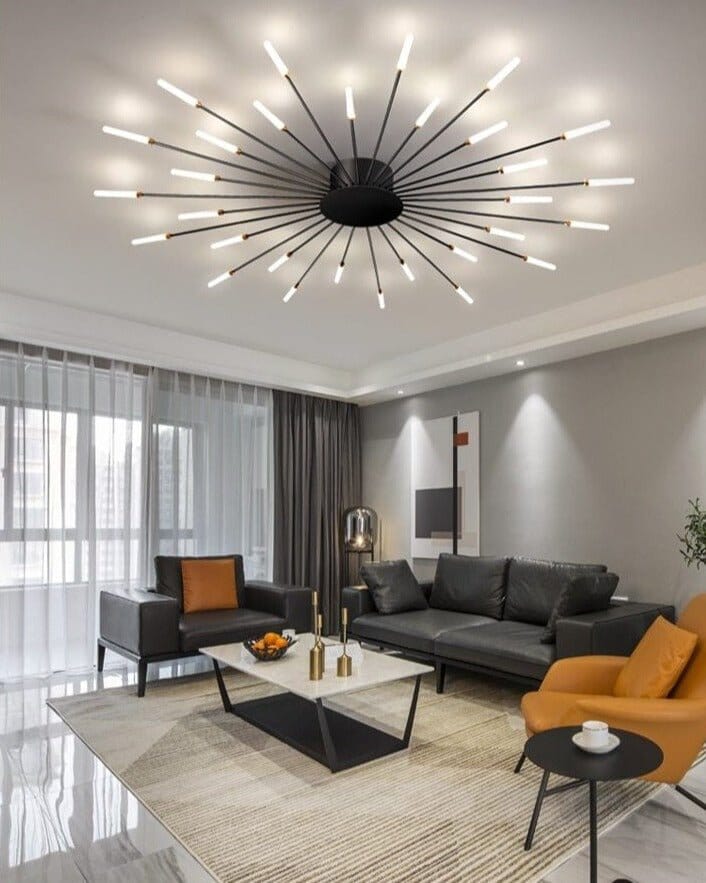 NovaLux Elegant Modern LED Ceiling-Mounted Dining Room Chandelier OpalDwell