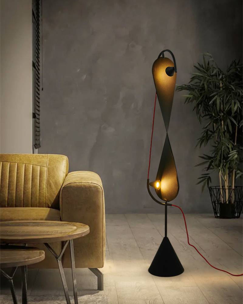 Modern Artistic Floor Lamp In Black Sculptural Form OpalDwell