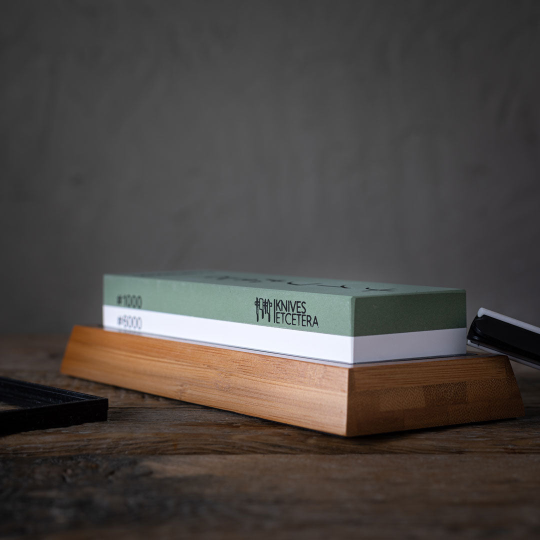 Kitchen Whetstone Dual-Sided 1000/6000 Grit Bamboo Base - OpalDwell