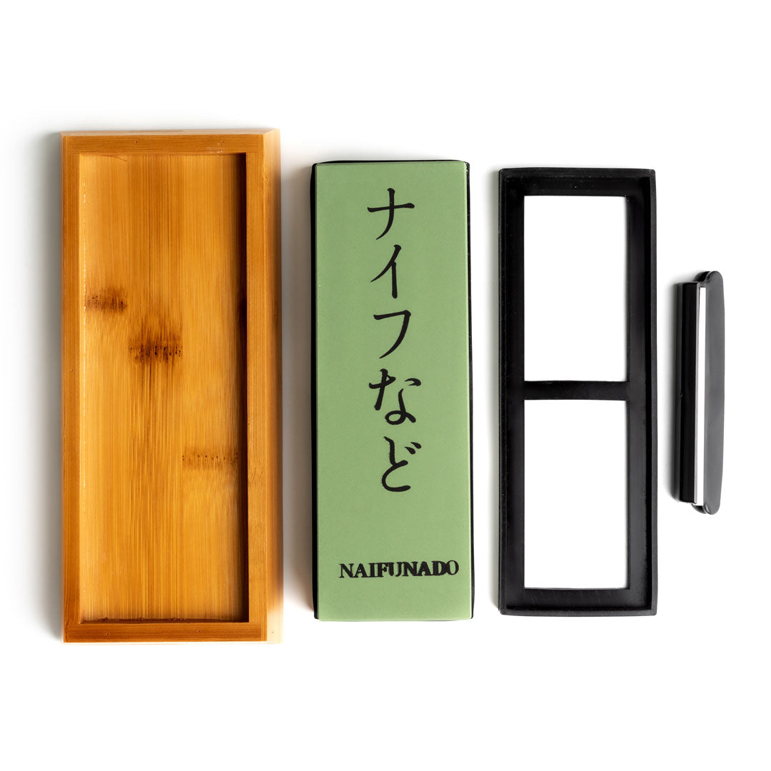 Kitchen Whetstone Dual-Sided 1000/6000 Grit Bamboo Base - OpalDwell