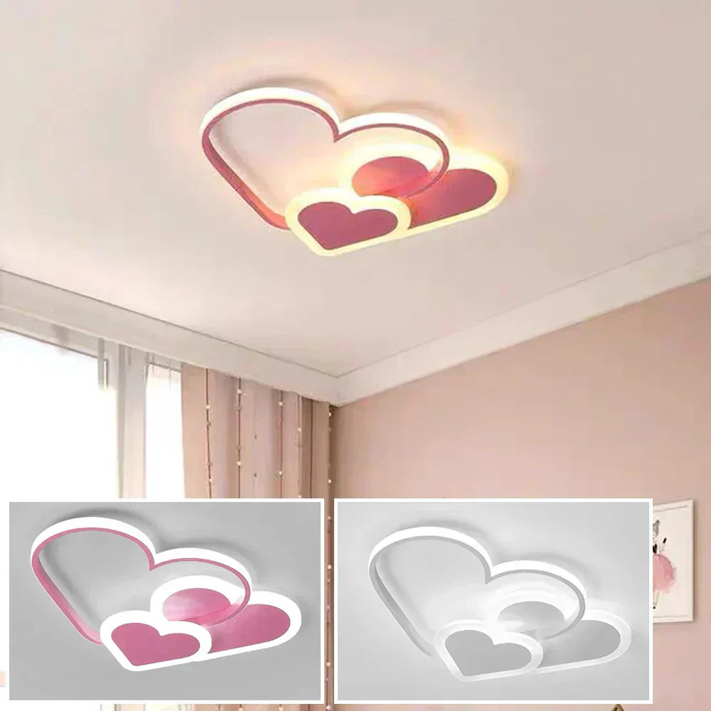 PetalGlow Soft Heart Bright Ceiling Lamp for Kids' Rooms - OpalDwell