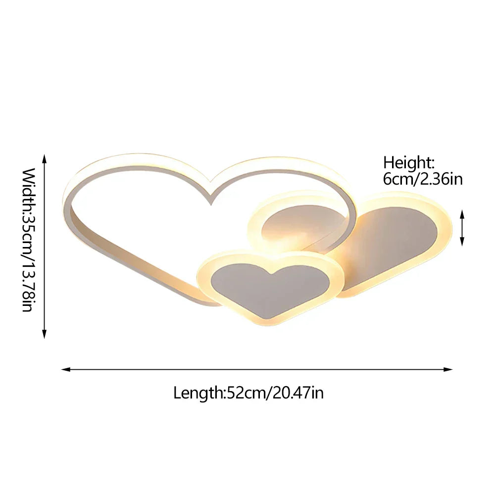 PetalGlow Soft Heart Bright Ceiling Lamp for Kids' Rooms - OpalDwell