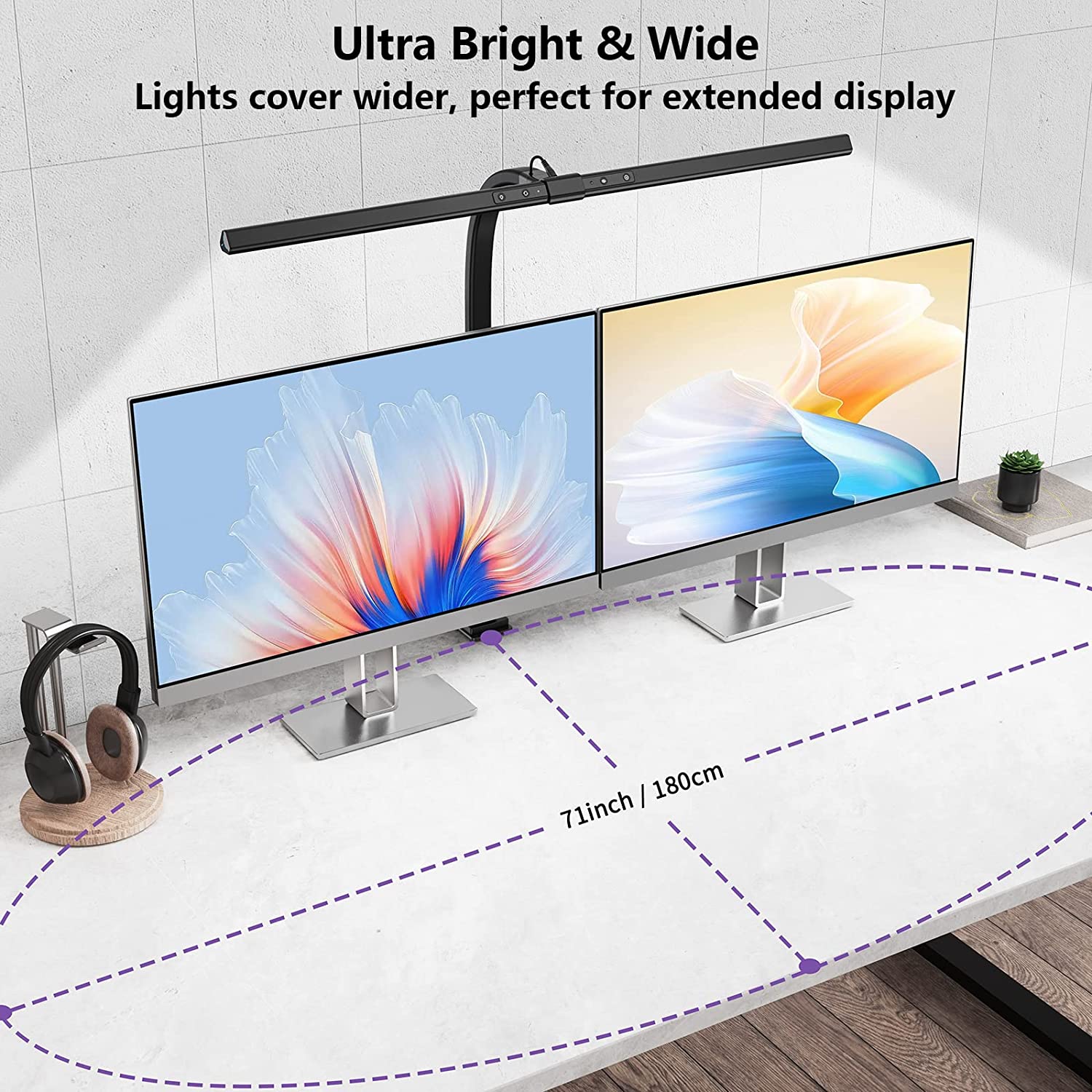 AeroClip LED Desk Lamp for Modern Home Office With Adjustabl e Light Bar - OpalDwell