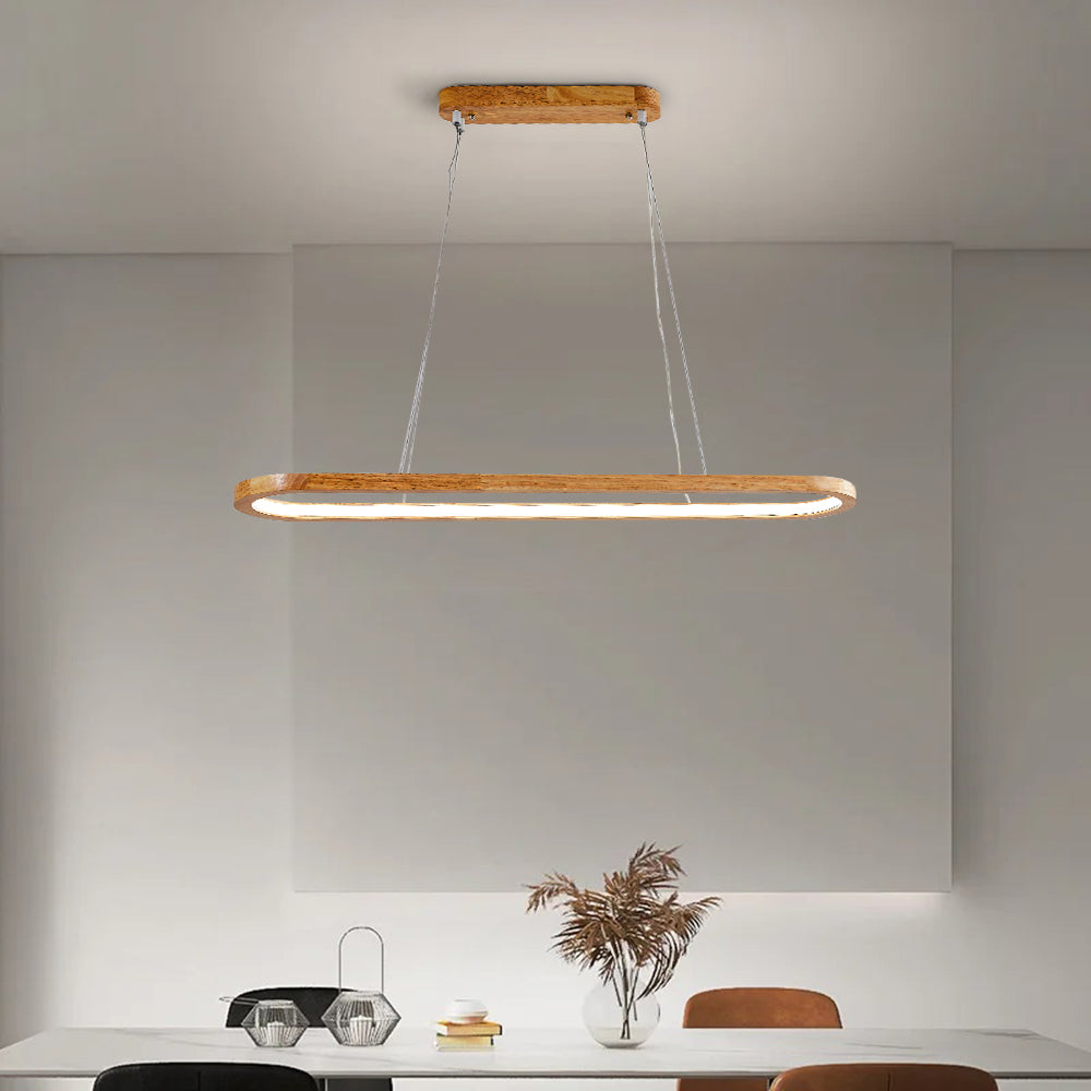 LumaWood Modern Hanging Lamp Metal And Wood With LED - OpalDwell