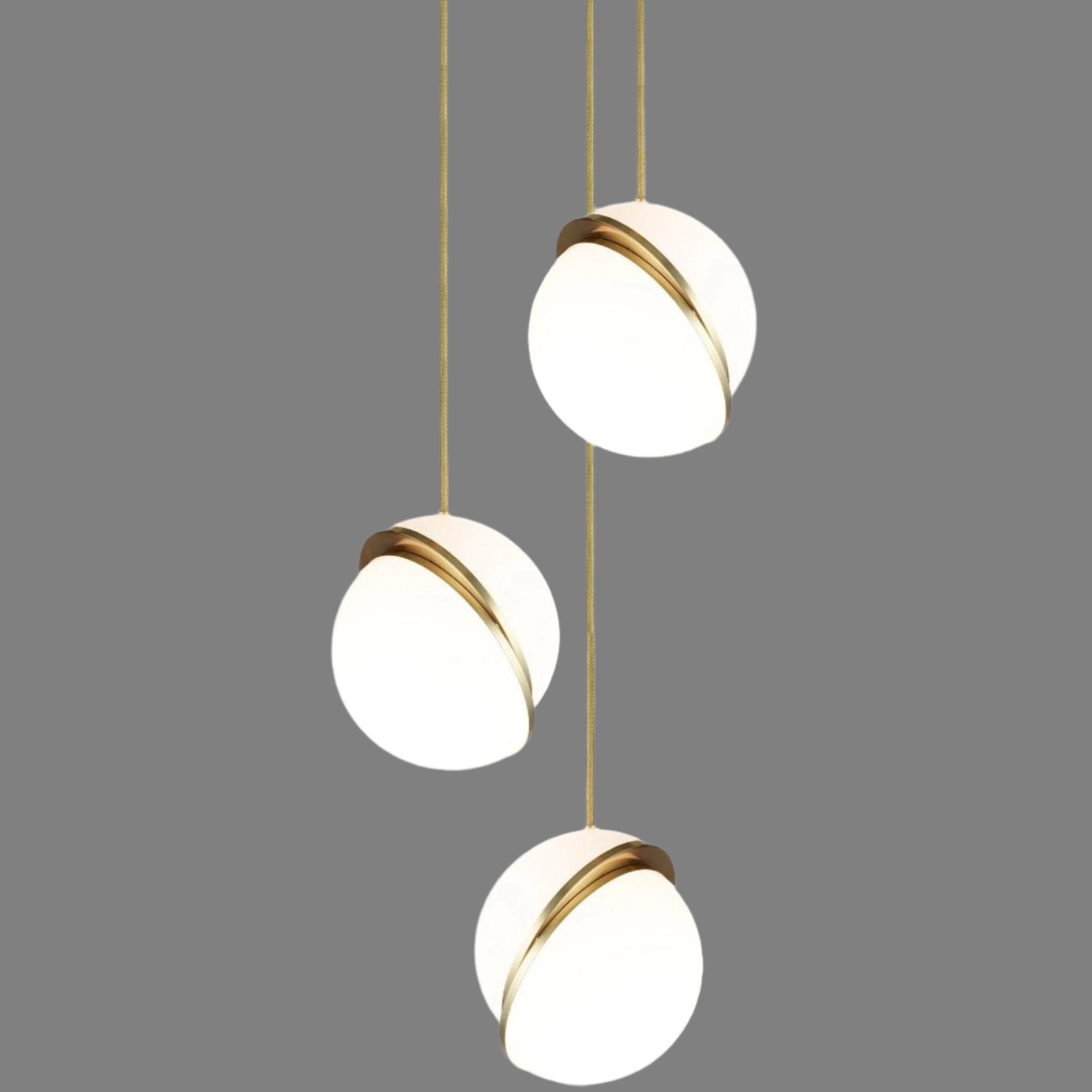 Lunara Halo Moon-Shaped Pendant Lamp in Brass Acrylic Finish - OpalDwell
