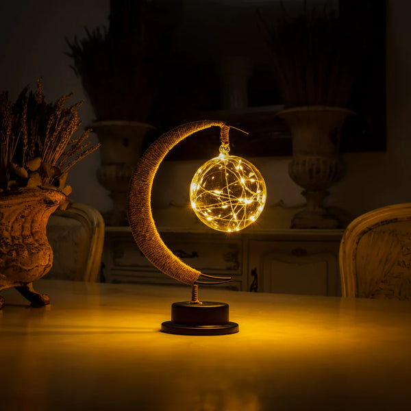 AsteriGlow Glass Moon Lamp Warm Ambient Moonlight Glow - OpalDwell