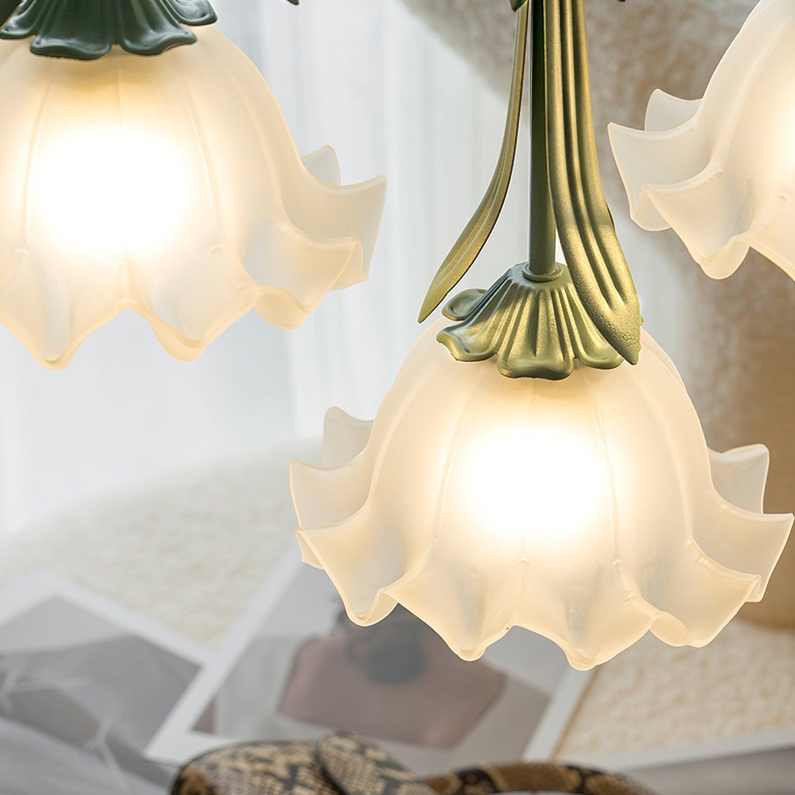 PetalGlow Floral Motif Pendant Lamp With Soft Glow - OpalDwell