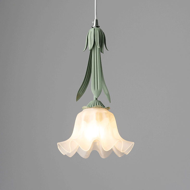 PetalGlow Floral Motif Pendant Lamp With Soft Glow - OpalDwell