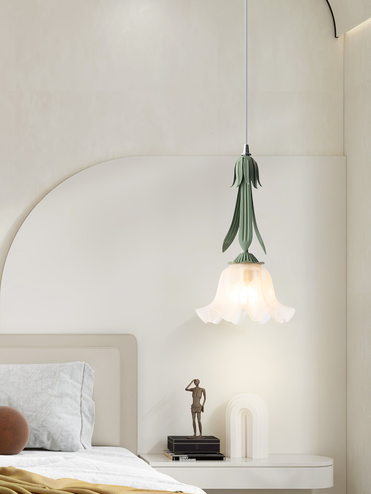 PetalGlow Floral Motif Pendant Lamp With Soft Glow - OpalDwell