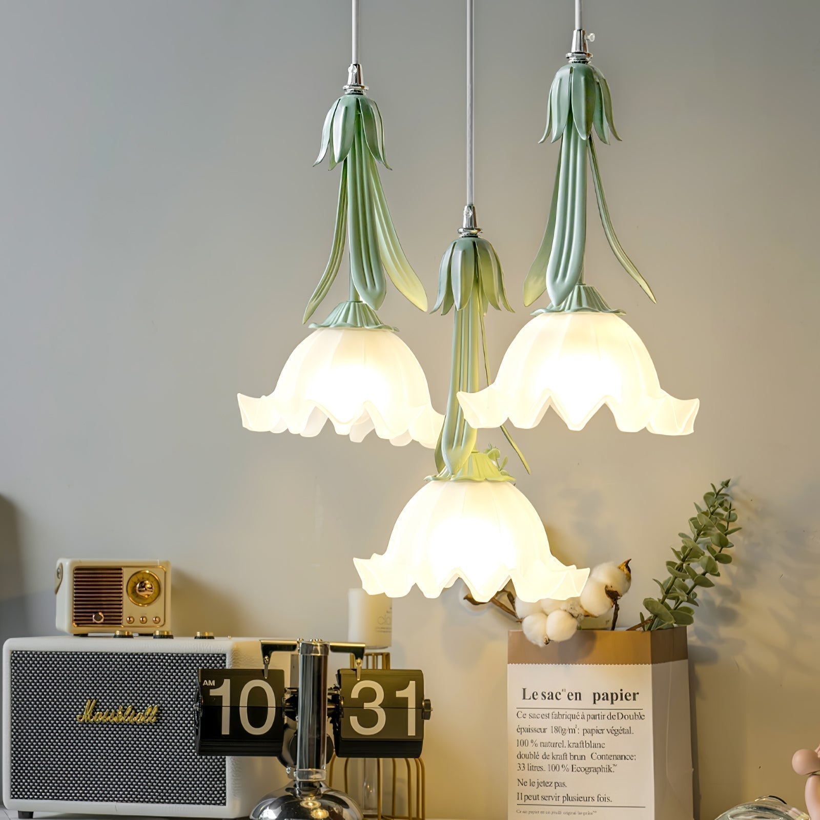 PetalGlow Floral Motif Pendant Lamp With Soft Glow - OpalDwell