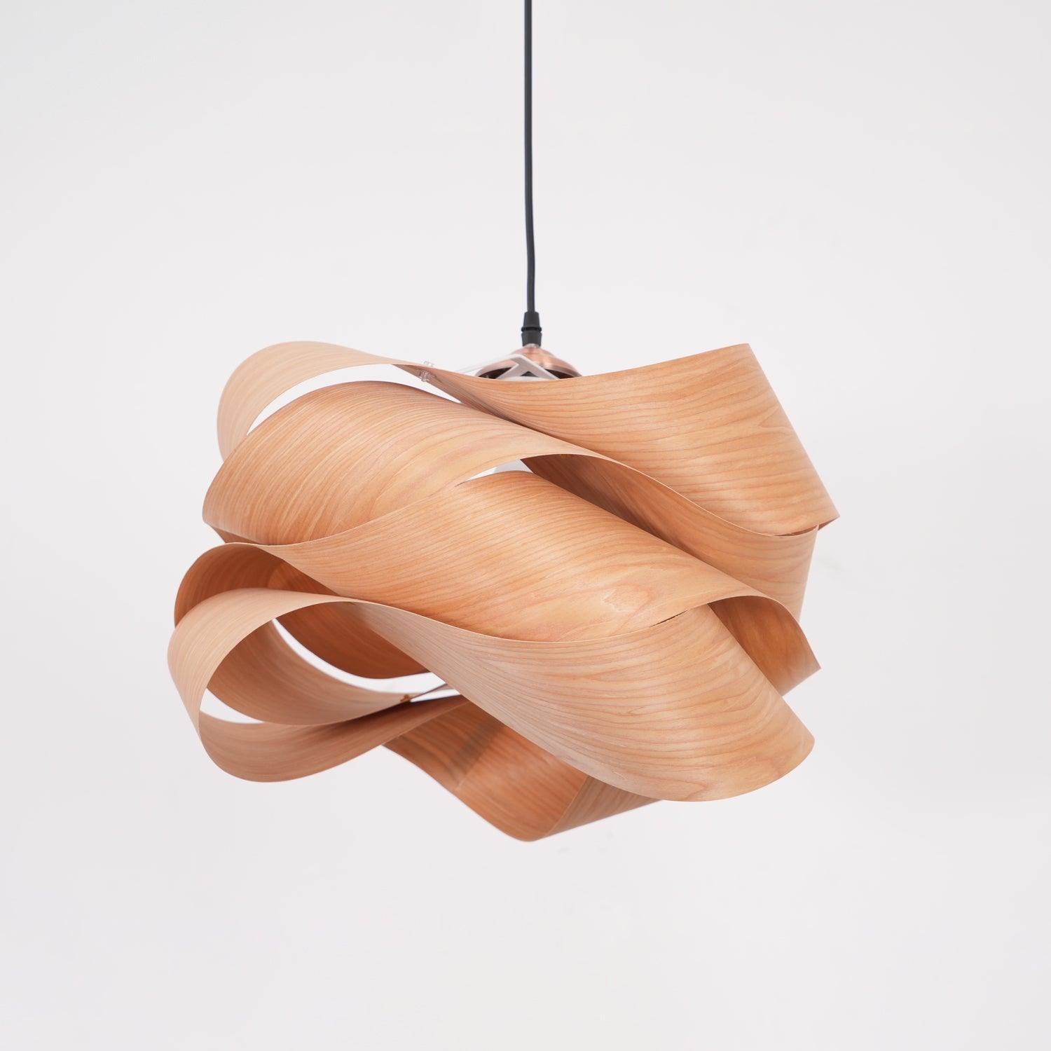 LumaOak Handcrafted Wood Grain Pendant Light for Living - OpalDwell