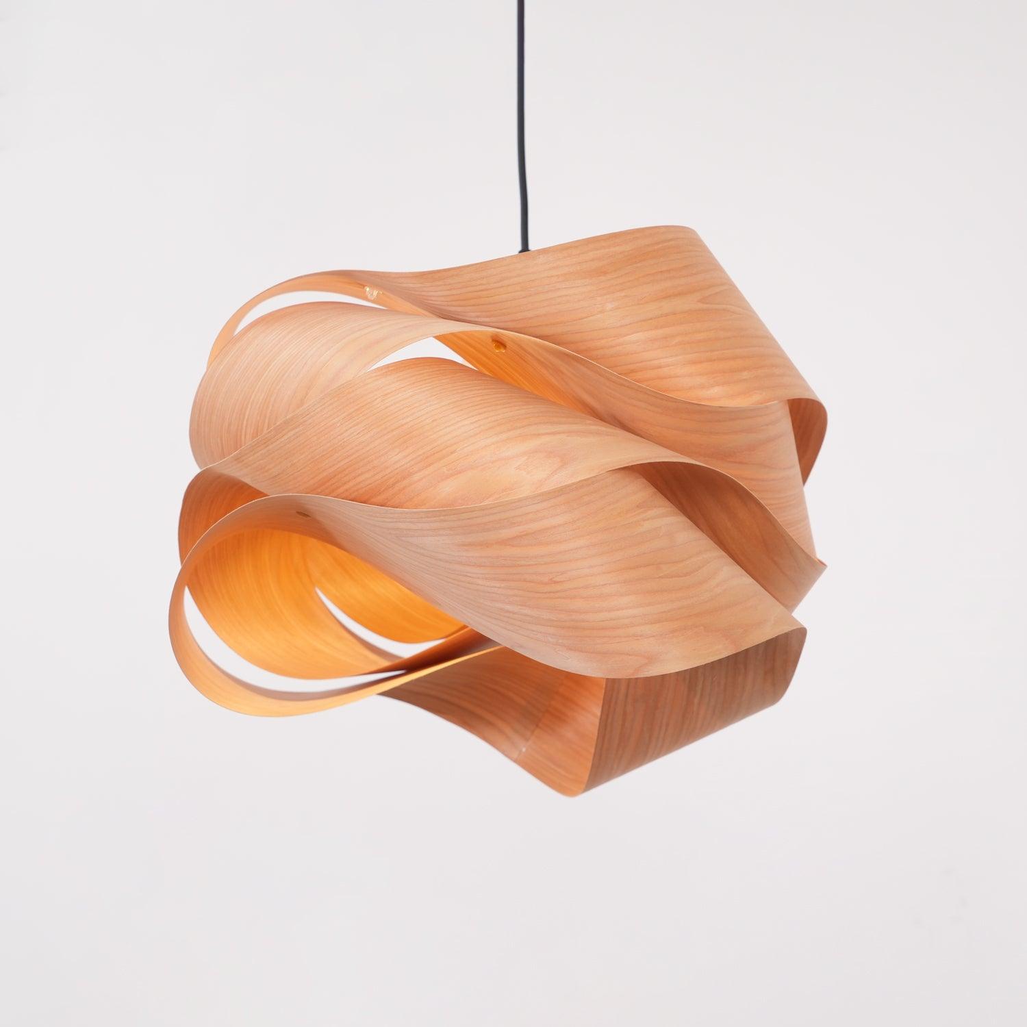 LumaOak Handcrafted Wood Grain Pendant Light for Living - OpalDwell