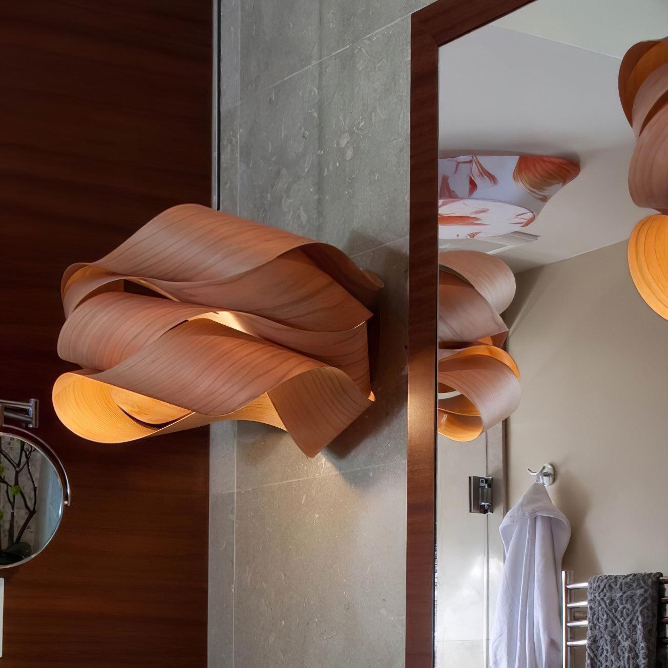 LumaOak Handcrafted Wood Grain Pendant Light for Living - OpalDwell