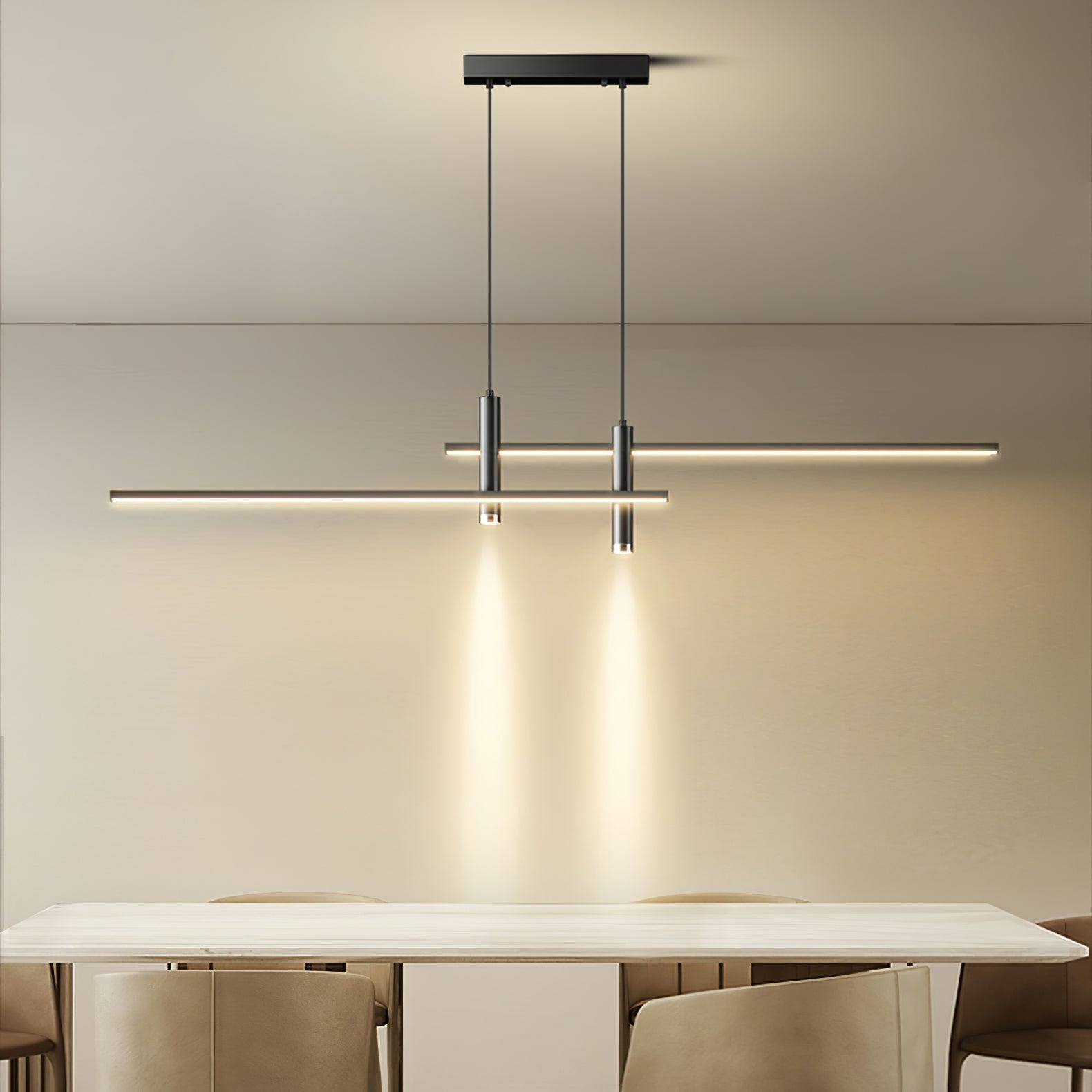 Nexa Linear Pendant Light for Modern Dining Room Lighting - OpalDwell