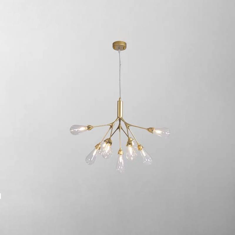 Modern Gold Branch Chandelier, Contemporary Ceiling Light For Living And Dining Rooms OpalDwell