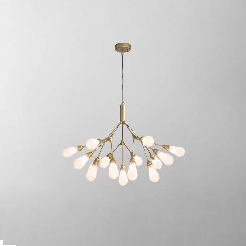 Modern Gold Branch Chandelier, Contemporary Ceiling Light For Living And Dining Rooms OpalDwell