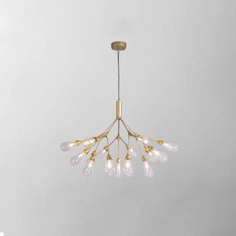 Modern Gold Branch Chandelier, Contemporary Ceiling Light For Living And Dining Rooms OpalDwell