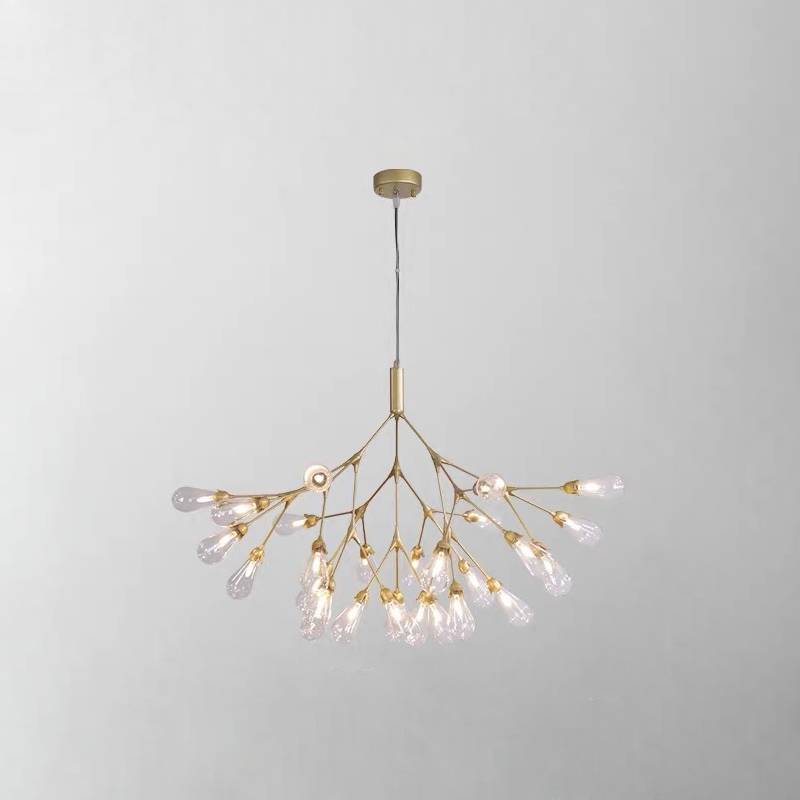 Modern Gold Branch Chandelier, Contemporary Ceiling Light For Living And Dining Rooms OpalDwell