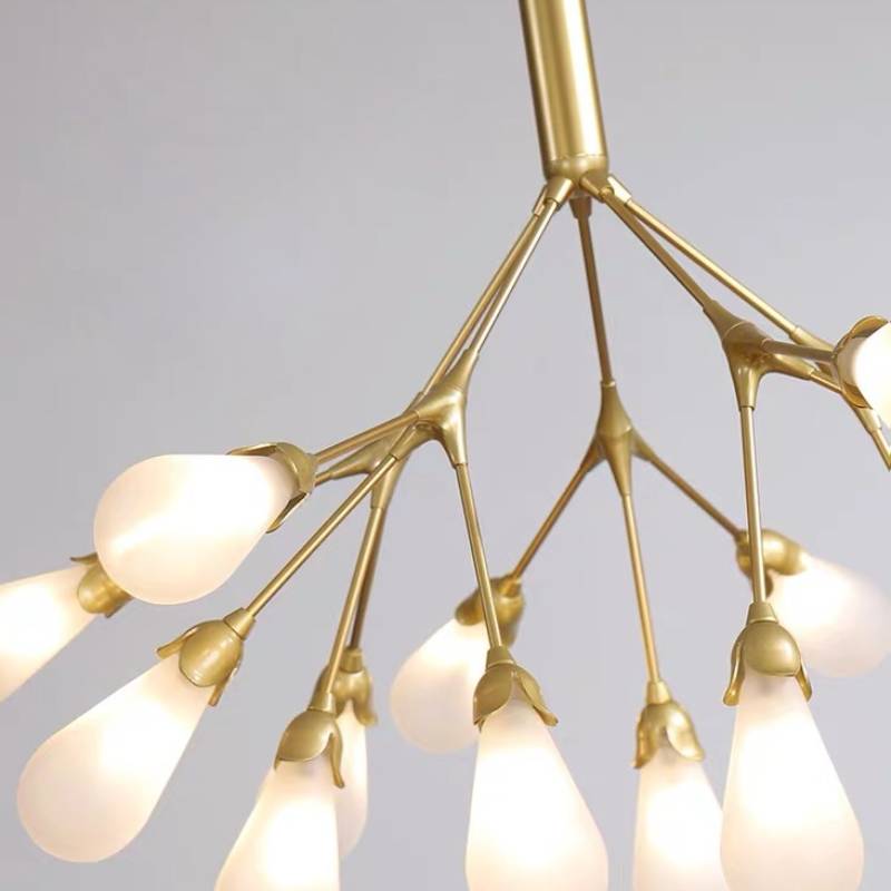 Modern Gold Branch Chandelier, Contemporary Ceiling Light For Living And Dining Rooms OpalDwell