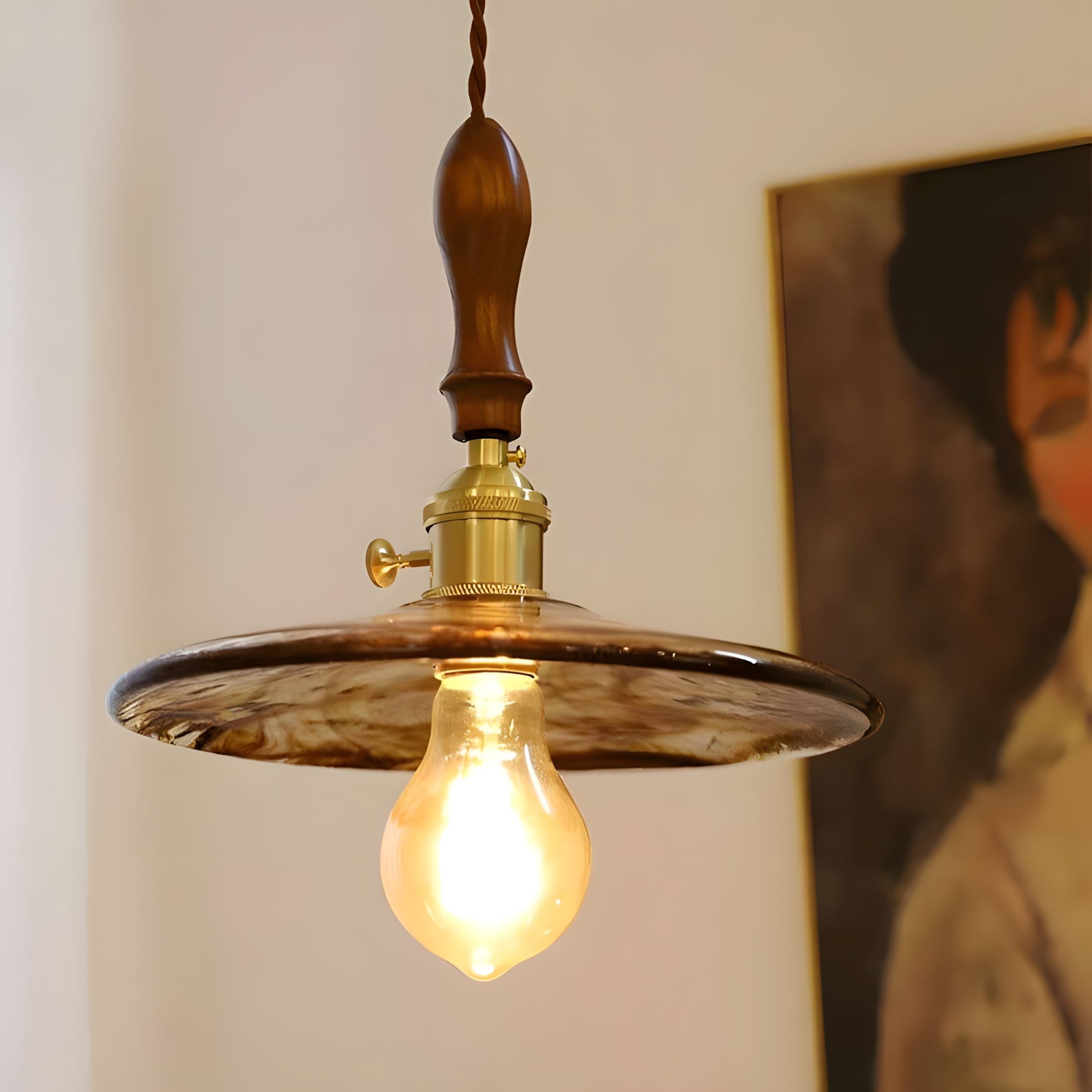 Aurelia Elegant Modern Glass Copper Kitchen Pendant Lighting OpalDwell