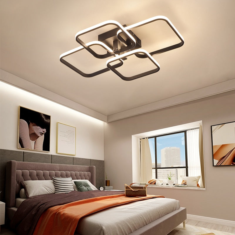 LuminaLux Modern Dimmable LED Ceiling Chandelier for Dining Room OpalDwell