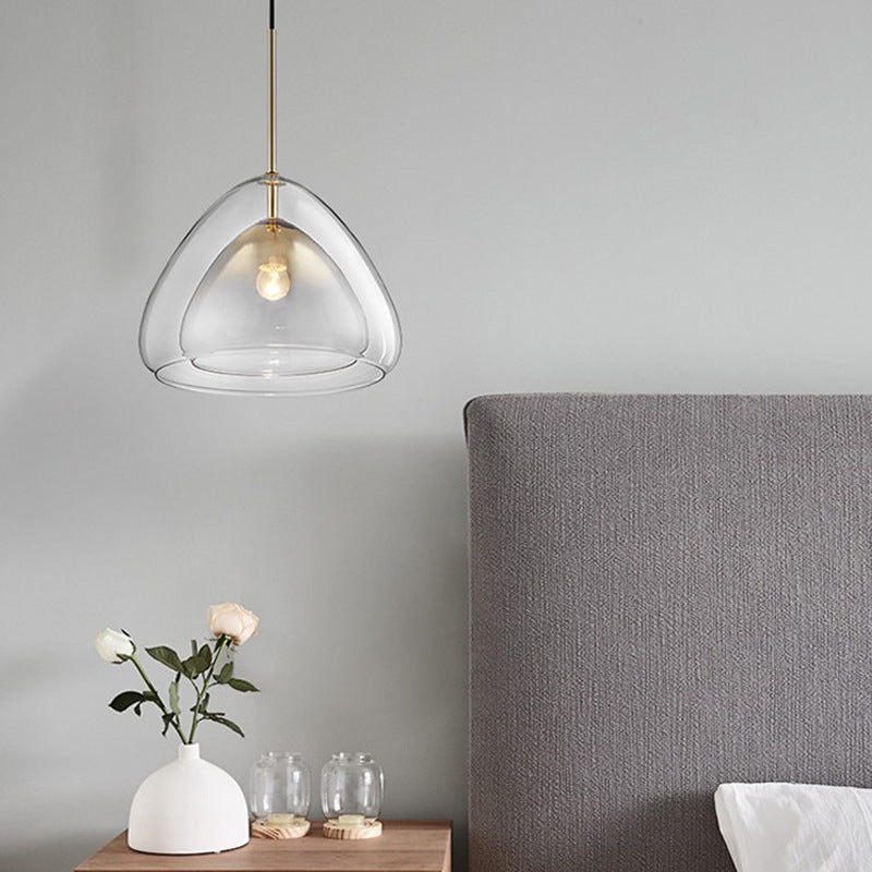 Modern Glass Pendant Light With Clear Shade Ceiling Fixture OpalDwell