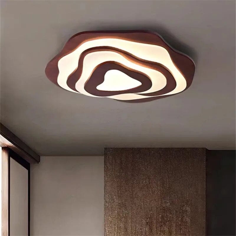 LumenVale Stylish Modern Wood And Metal Flush Mount Ceiling Light OpalDwell