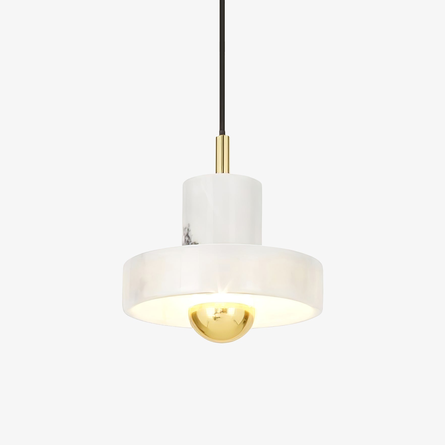 Aurea Marble Pendant Light With Elegant Warm Metal Accents - OpalDwell