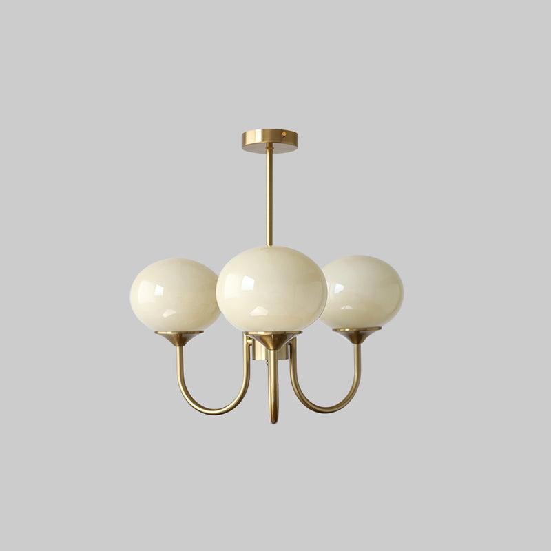 Alora Marshmallow Chandelier With Pink Glass Shades - OpalDwell