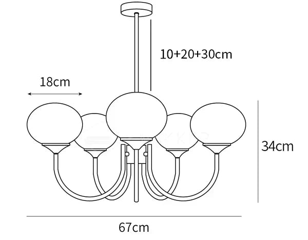 Alora Marshmallow Chandelier With Pink Glass Shades - OpalDwell