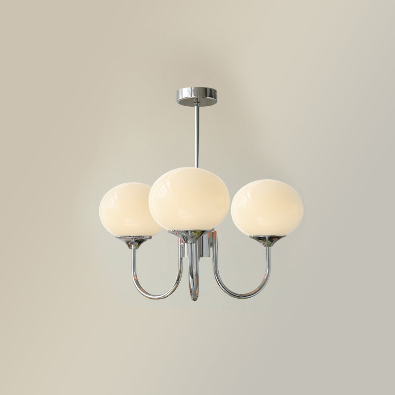 Alora Marshmallow Chandelier With Pink Glass Shades - OpalDwell