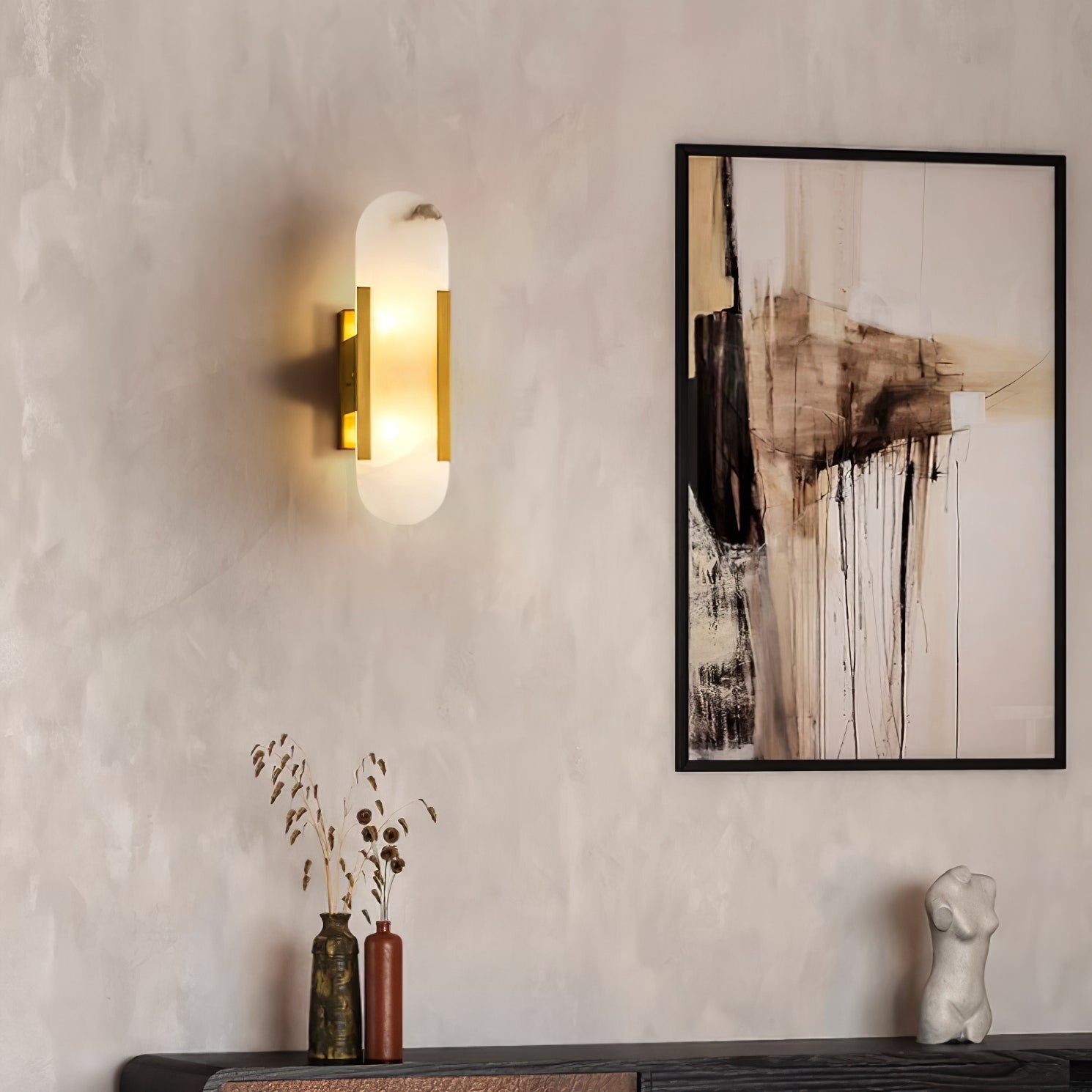 Lunara | Luxury Alabaster Wall Lamp with Warm Glow - OpalDwell