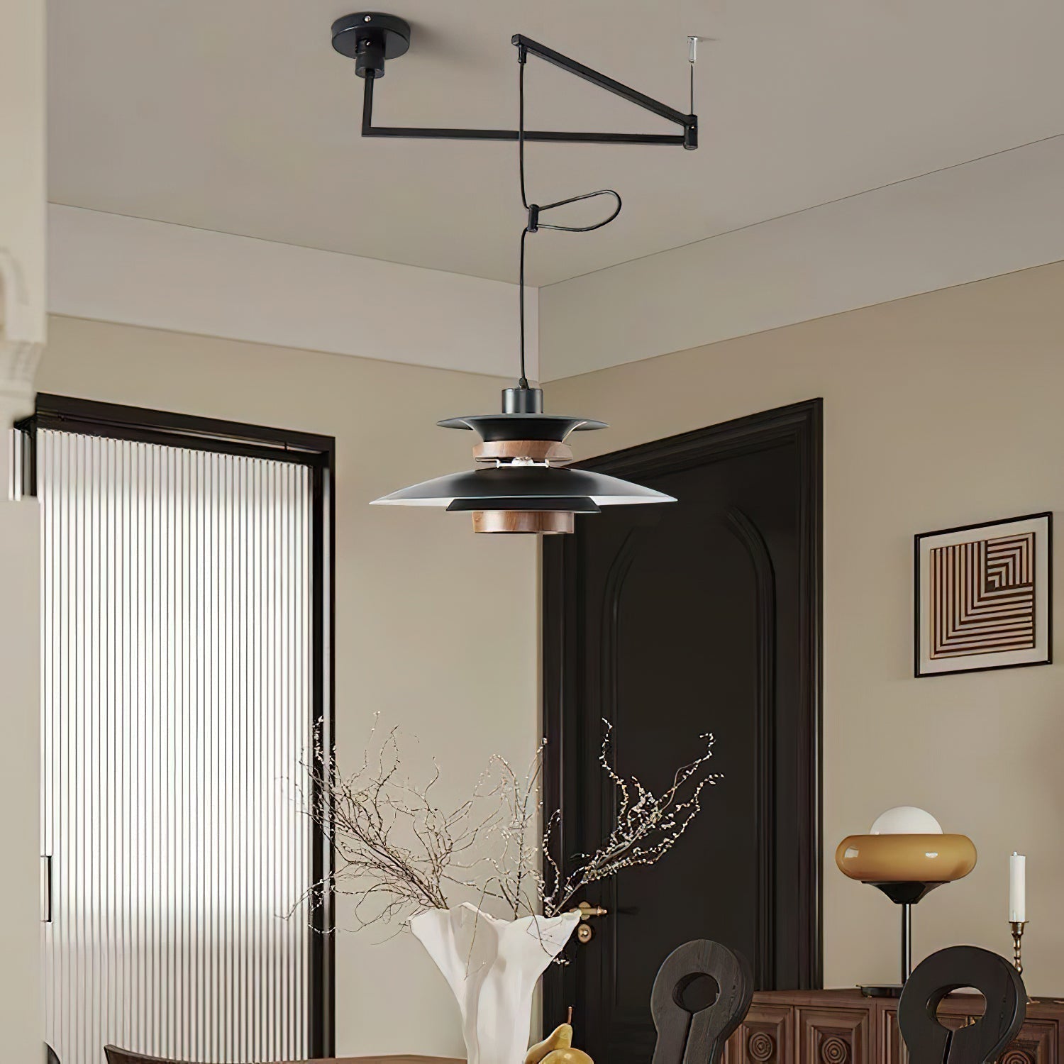 Solva Swivel Arm Pendant Lamp With Four Shades Nordic Style - OpalDwell