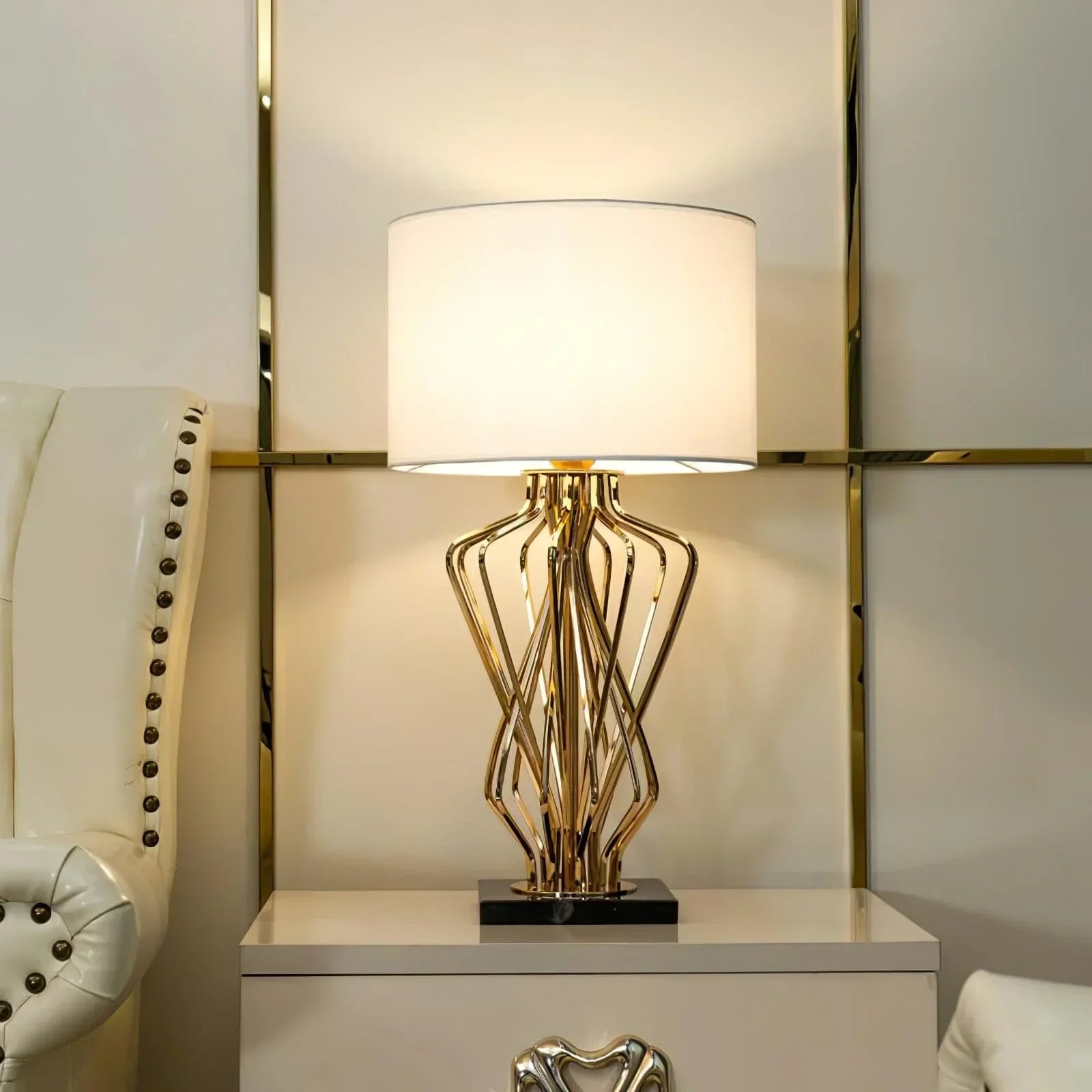 Gold Luxury Table Lamp For Modern Bedside And Living Room Lighting - OpalDwell