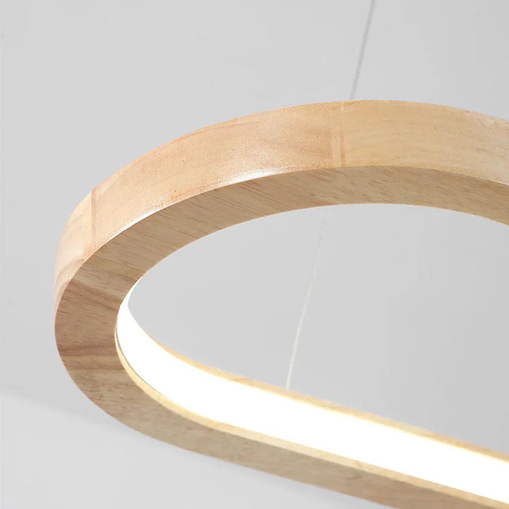 Varela Minimalist Wooden LED Pendant, Dimmable Dining Light - OpalDwell
