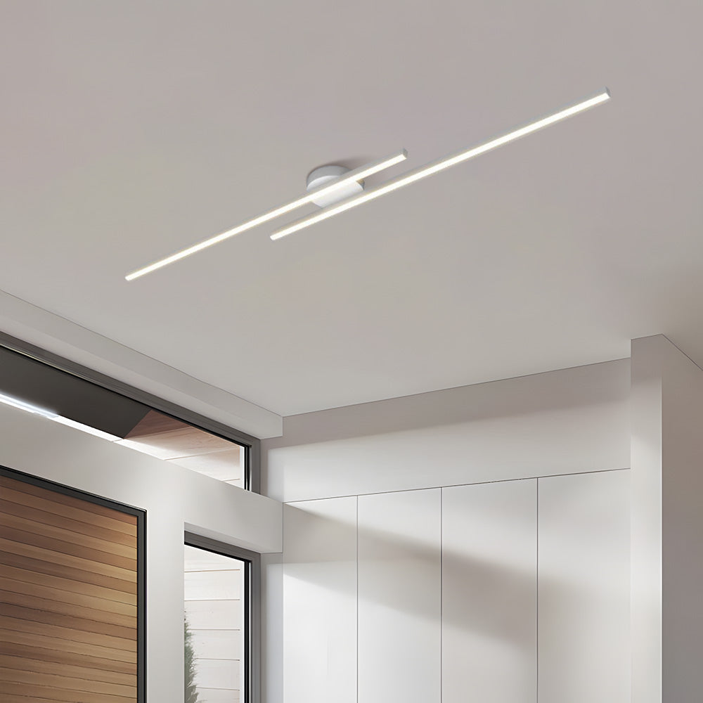 LumenVale Minimalist Aluminum LED Semi Flush Ceiling Light For Living Rooms OpalDwell