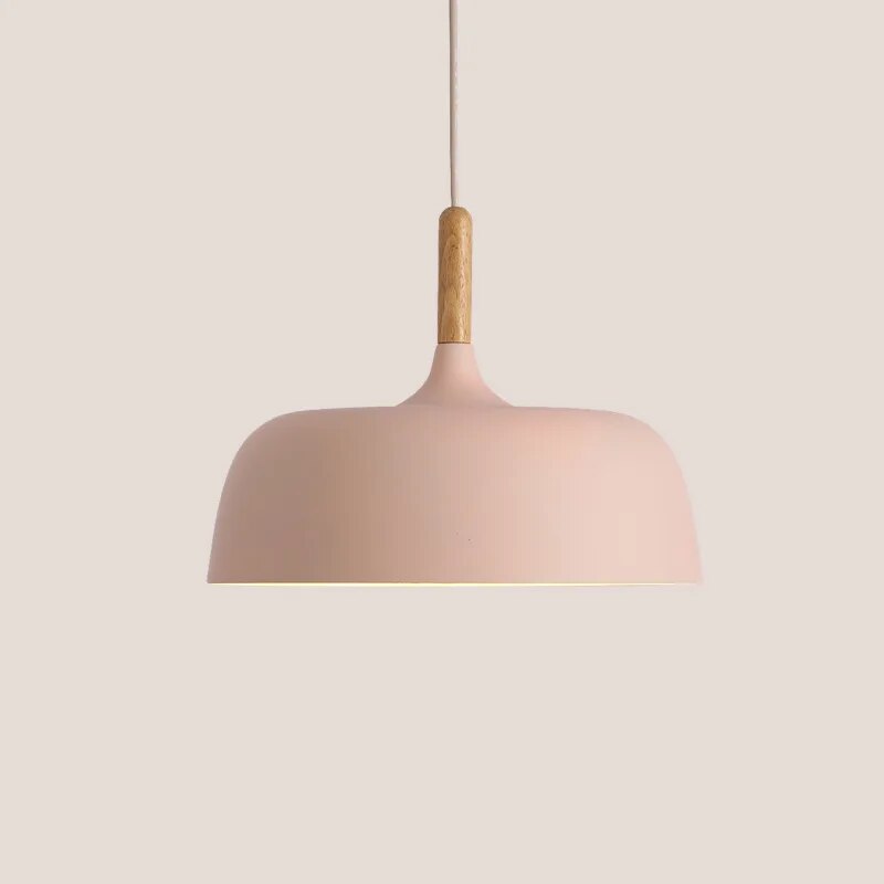 Kirra Nordic Black Pendant Light with Wood Accent Lamp - OpalDwell