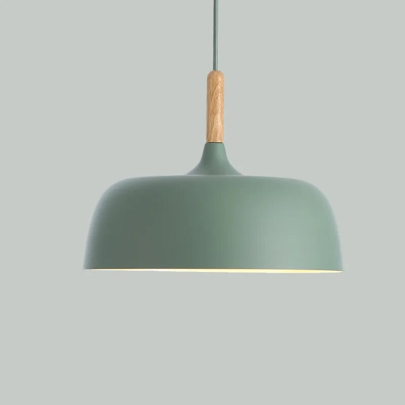 Kirra Nordic Black Pendant Light with Wood Accent Lamp - OpalDwell