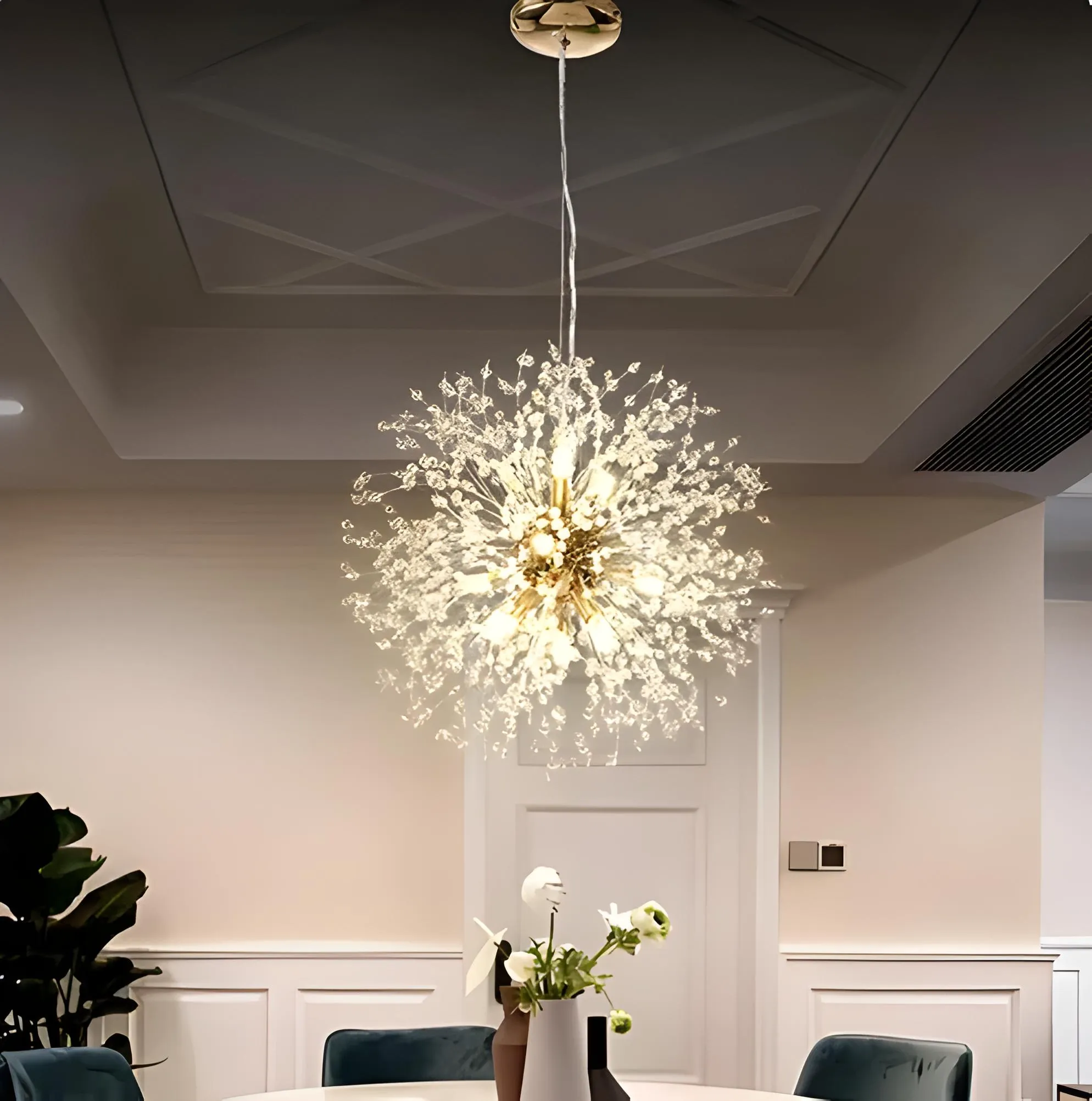 LyraGlow Crystal Firework Chandelier Pendant Light - OpalDwell