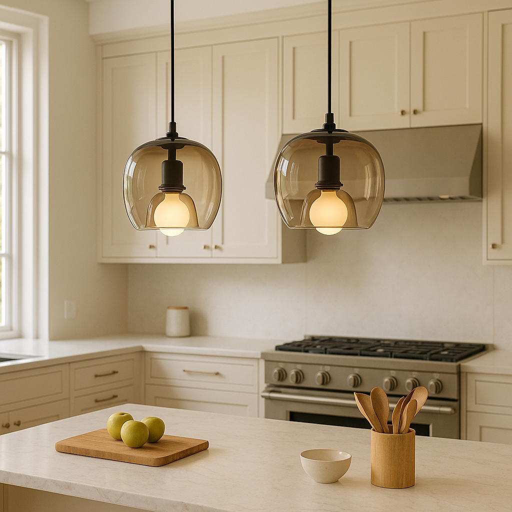 LumaNest Pendant Light for Home with Soft Glow LED or Edison OpalDwell