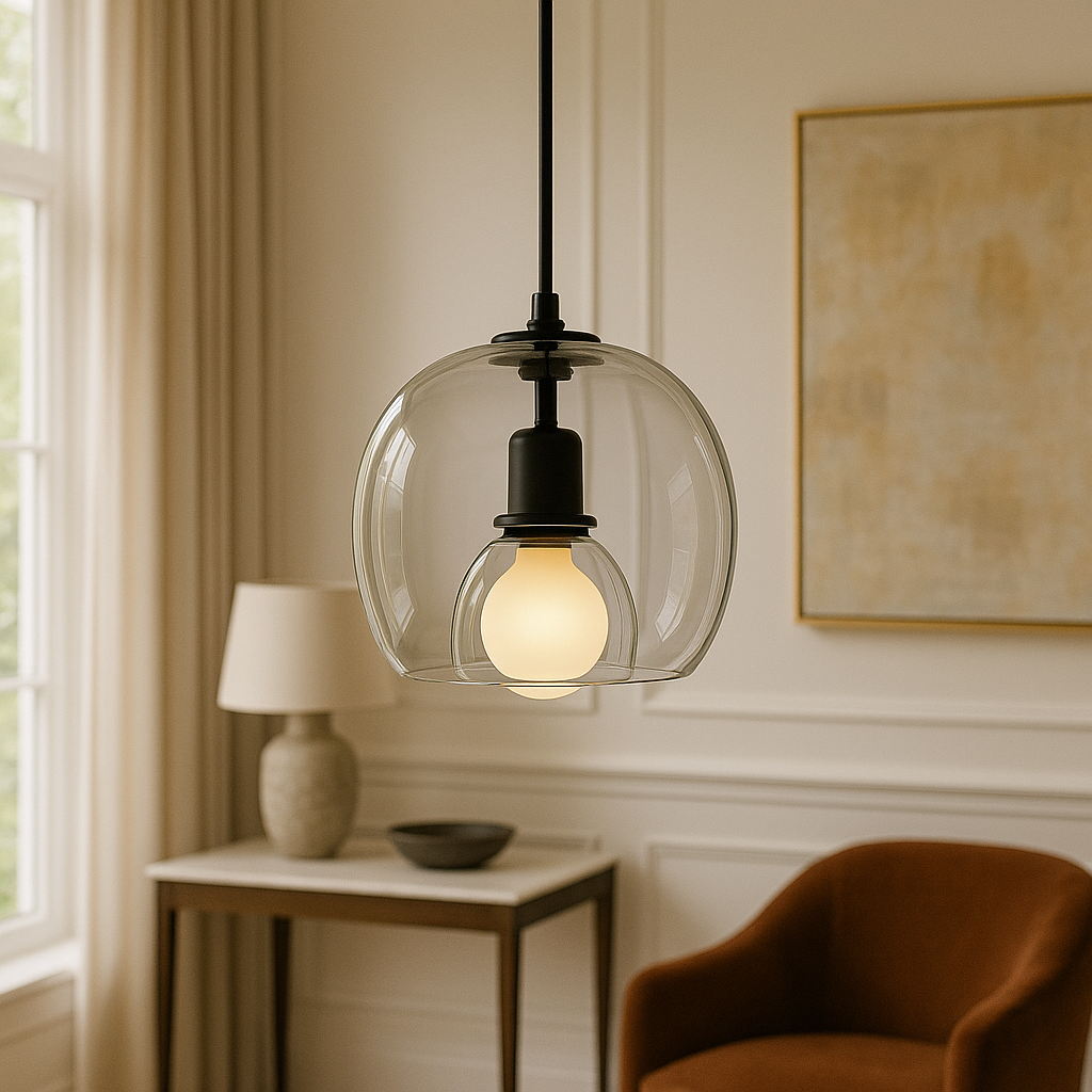 LumaNest Pendant Light for Home with Soft Glow LED or Edison OpalDwell