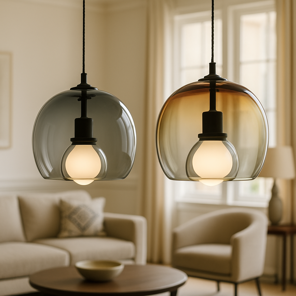 LumaNest Pendant Light for Home with Soft Glow LED or Edison OpalDwell