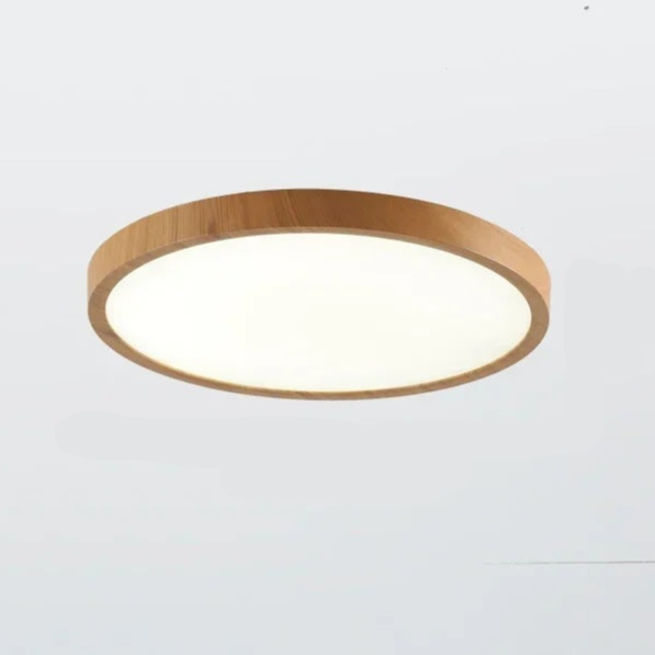 AstraHalo Walnut Ultrathin Circular Ceiling Light For Home OpalDwell