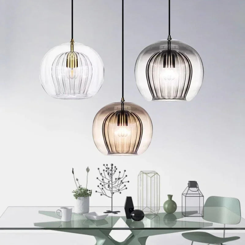 AstraFlare Smoke Glass Cluster Pendant Light Fixture - OpalDwell
